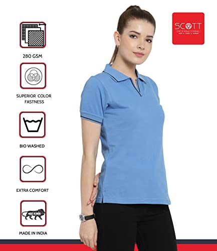 Image of Scott International Women's 100% Pure Organic Cotton Polo Regular Fit T-Shirt