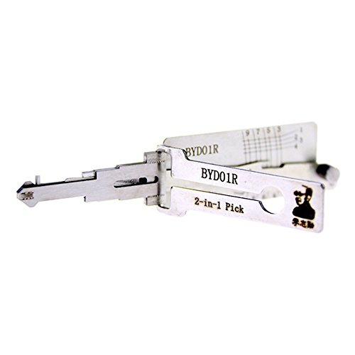 loboo Lishi BYD01R - Juego de ganzúas para cerradura de puerta de coche (2 en 2)