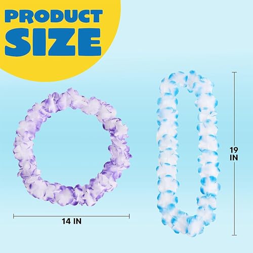 Image of Joyin Toy 36 Counts Hawaiian Leis Bulk, Tropical Flower Lei Hawaiian Lei Beach Hawaii Luau Party Favor Decoration Packs Party Supplies(3 Dozen)