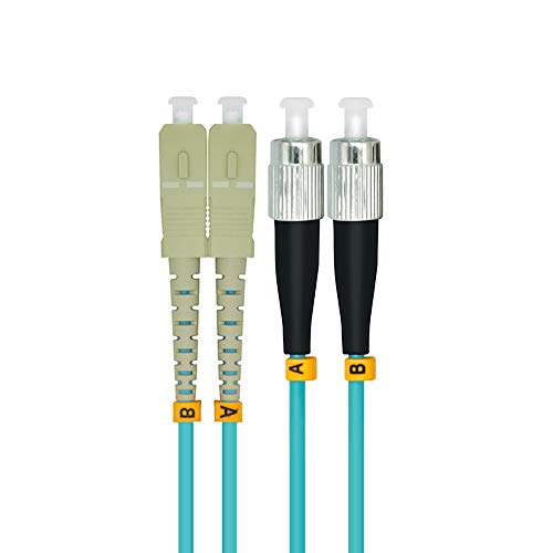 Cable de fibra óptica multimodo OM3 acorazado de 200 metros con conectores SC-FC
