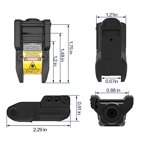 Laspur Sub Compact Tactical Rail Mount Low Profile Green Laser Sight, Build-In Rechargeable Battery For Pistol Rifle Handgun Gun (Button Switch) #TOP2