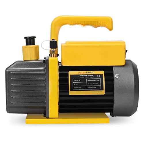Image of 3.6 CFM Vacuum Pump, 110V 1 /4 HP Single Stage Rotary Vane HVAC Air Vacuum Pump, AC Refrigerant Recharging for R134a R410a R22 Systems, Vacuum Pump Automotive, 300ml Oil Included