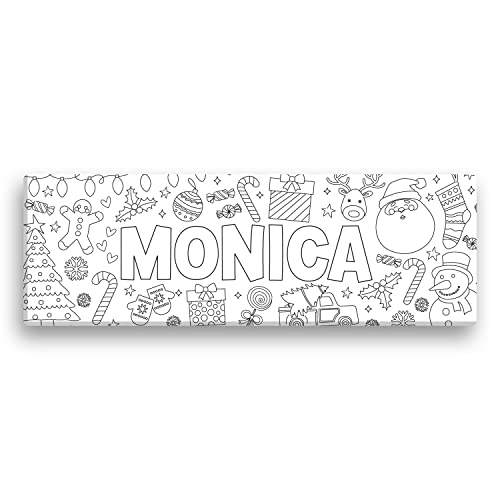 Personalized Planet DIY Christmas Theme Color Your Own Canvas Print