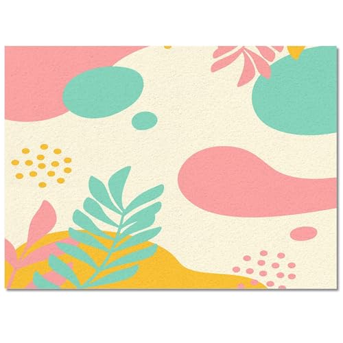 Tapis de sol plantes tropicales grand format lavable et durable