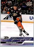 2023-24 Upper Deck Series Two #468 Leo Carlsson RC Rookie Card Anaheim Ducks Young Guns Official NHL Hockey Card in Raw (NM or Better) Condition