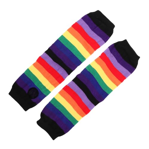 FOMIYES Vibrant Rainbow Colors Comfortable Polyester Arm Warmers Perfect for Festivities