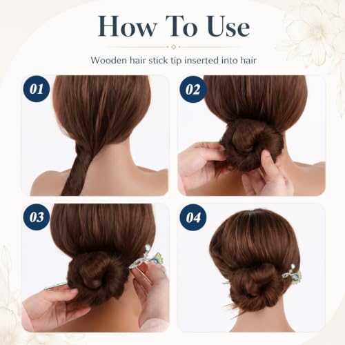 Image of MAYCREATE Chinese Hair Sticks Floral Tassel Hairpins Vintage Style