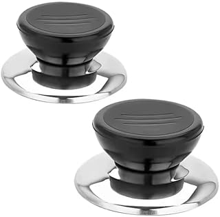 2PCS Universal Stainless Steel Pot Lid Handles - Anti-Scald & Stand-Up D...