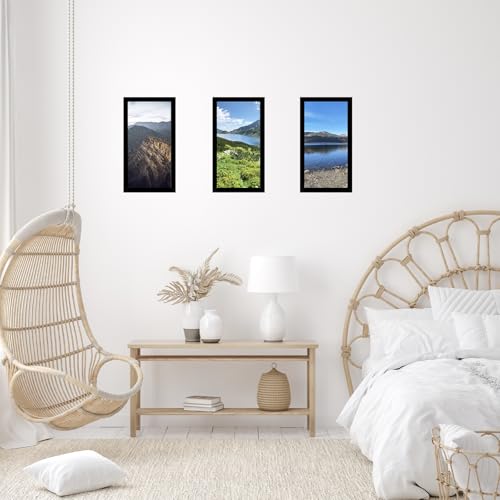 Image of JCJMY 5x15 Picture Frame Black for Wall Hanging, Wall Mounting Horizontally or Vertically, 5 x 15 Wall Gallery Poster Photo Frame with Shatter Resistant Plexiglass, Black