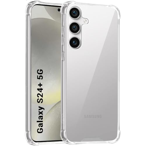 TheGiftKart Crystal Clear Back Cover Case for Samsung Galaxy S24 Plus 5G | 360 Degree Protection | Shock Proof Design | Transparent Back Cover Case for Samsung S24 Plus (PC & TPU, Transparent Bumper)