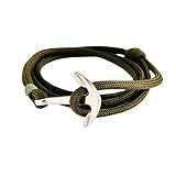 Sterling Silver Anchor Bracelet, Snake Knot Paracord Mens Bracelet, Marine, Sea, Nautical, Gift for