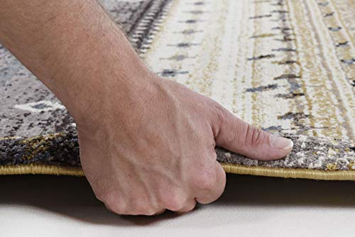 Klassischer Orient Teppich | Gabbeh Style | wie handgeknüpft | super weich und angenehm | 240 x 340 cm; Farbe: Grau… – Bild 5