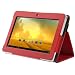 Foxnovo 4 in 1 PU Flip Case Screen Guard Stylus Pen Cleaning Cloth Set for Q88 Q8 7 inch Tablet PC Red