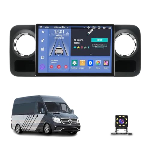 BAIYITONGDA 13.3 Inch Android 13 Double Din Stereo Car Multimedia Radio for Mercedes-Benz Sprinter (2018-2022), Touch Screen Support WiFi Bluetooth Steering Wheel Control Carplay,8 cores 8+256