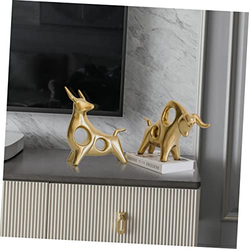 Vaches en céramique du Chinois petits objets décoratifs lot de 2 pièces