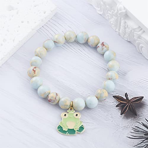 Image of Frog Lover Gift Frog Spirit Animal Gift Frog Bracelet Frog Charm Jewelry Inspiration Gift for Friend
