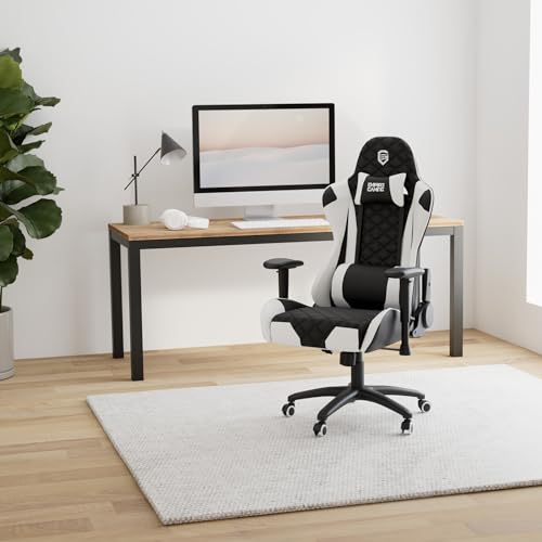 EMPIRE GAMING – Poltrona Serie Gamer Racing 700 Nera/Bianca - Modello sedia avvolgente sport ultra-comoda - Braccioli 2D regolabili - cuscini lombari e nuca in omaggio. - Immagine 1