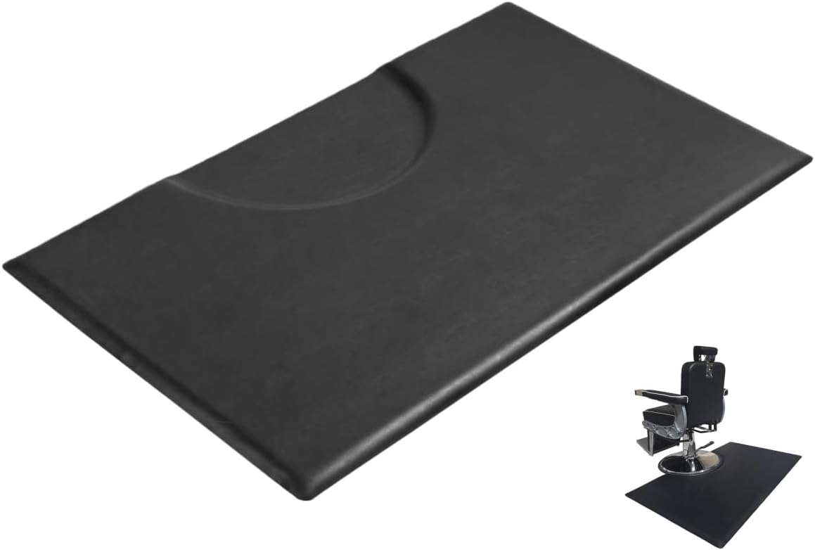 1 Inches Thick Barber Chair Mat Salon & Barber Shop Anti-Fatigue Comfort Salon Floor Mat for Hair Stylist,5 ft. x 3 ft.(Rectangle,Black)
