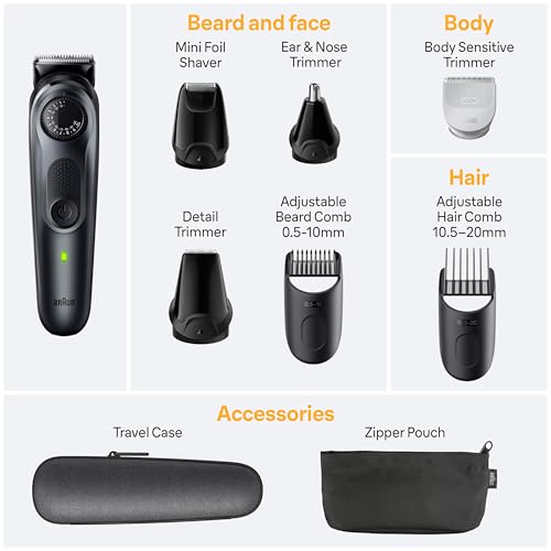Image of Braun All-in-One Style Kit Series 5 5470, 9-in-1 Trimmer for Men w /Beard Trimmer, Body Trimmer for Manscaping, Gillette Fusion5 ProGlide Razor, 40 Length Settings, Rechargeable Battery, Cordless