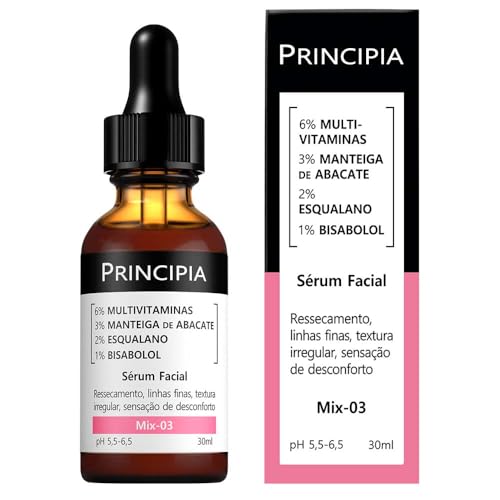 PRINCIPIA, Sérum 6% Multivitaminas + 3% Manteiga de Abacate + 2% Esqualano + 1% Bisabolol Mix-03 - Multirreparador com 30ml