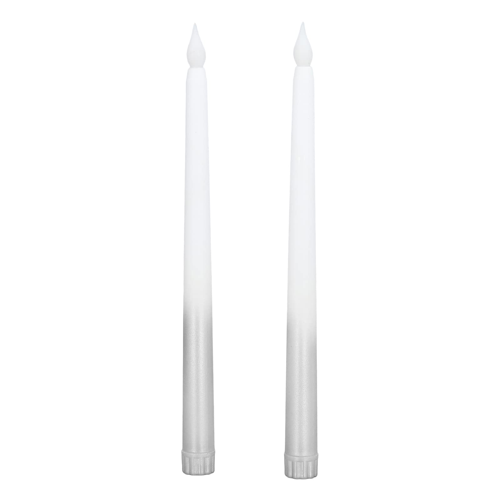 2 PCS Flameless Taper Candles, Flickering LED Candle, 11.0 Inch Flameless Candle LED Taper Candles with Realistic 3D Flame for Party, Church, Fireplace, Christmas Decorations