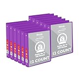 BAZIC Products 3 Ring Binder 1/2' Economy View Binders Organizer - Purple, Round Ring, Hold 100 Sheets Paper, for School Office Home, 12-Count
