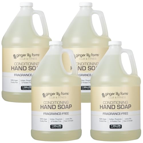 Ginger Lily Farms Club &amp; Fitness Hand Soap, 128oz/4pk, Fragrance Free