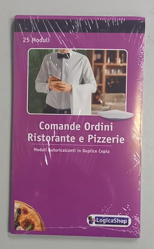 LogicaShop Blöcke Comande Bestellungen Restaurant Pizzeria mit 25 Modulen in doppelter Kopie - Blöcke 25 x 2 selbstkalkend 17 x 10 cm (1)