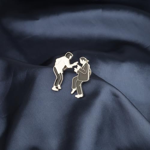 Image of SEIRAA Dancing Enamel Pin Retro Movie Inspired Brooch Movie Lover Jewellery Gift Idea