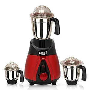 Gemini NBTLBR21 1000-Watt Mixer Grinder with 3 Jars (1 Wet Jar, 1 Dry Jar and 1 Chutney Jar) - Red