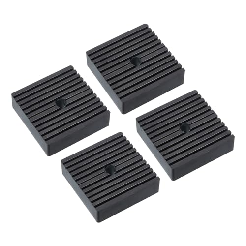 PATIKIL Tappetini antivibranti in gomma, 4 pezzi, con foro 4 x 4 x 1.2 per HVAC, condizionatori d'aria, compressori d'aria, lavatrici, asciugatrici, nero