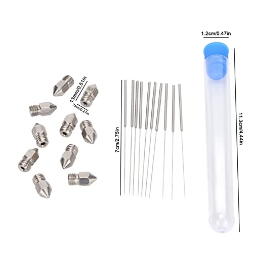 Kit de limpeza de impressora 3D, duradouro estável, confiável, bicos de impressora 3D 0,4 mm dourado