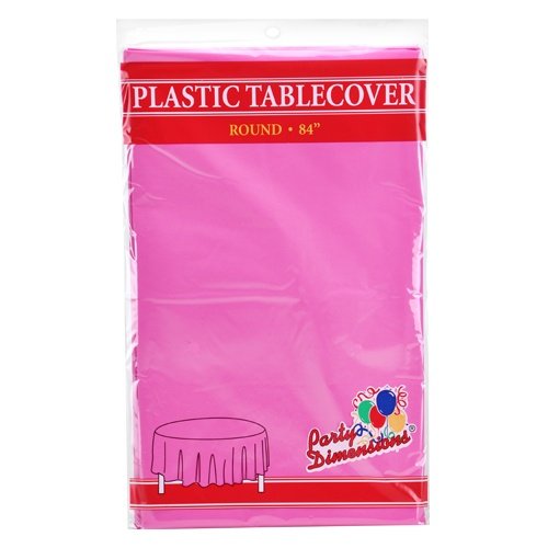 Party Dimensions Round Plastic 84" | Hot Pink | 1 Pc Table Cover