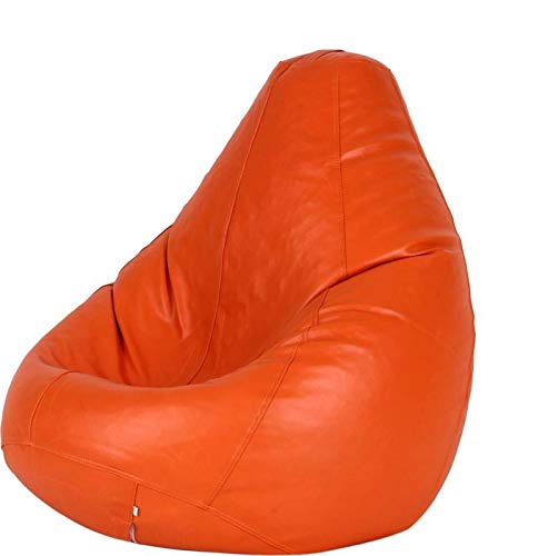 Orange Bean Bag Cover with Black Foot Stool Combo