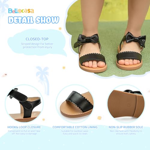Image of Toddler Girls Sandals Little Girl Summer Flat Sandal Baby Open Toe Outdoor Beach Holiday Dress Shoes