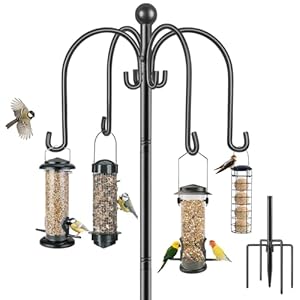 Bird Feeders Hanging Station, 224cm Extra Tall Bird Feeding Stations Stand Heavy Duty Feeder Poles And Hangers Free Standing for the Garden Outdoors Shepherds Hooks Crook, 1 Pack
