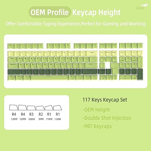 PBT Keycaps 112 Keys OEM Profile Double-Shot Full Keycap Set ANSI ISO ...