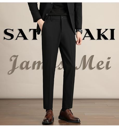 Men's Pants Classic Fit Flat Front Pants Casual Business Pants Stretch Dress Pant4
