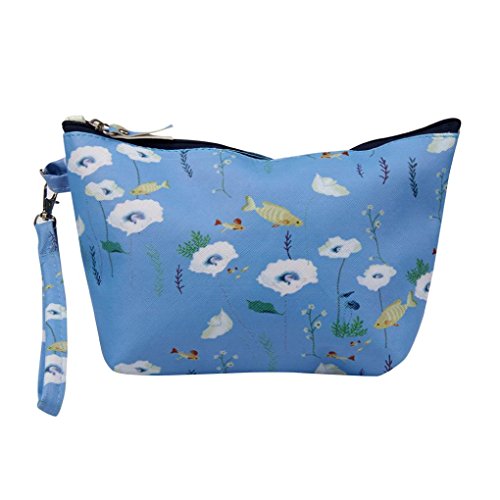 Mini Cosmetic Bag, MisakySuperior Quality Multi Color Pattern Cute Color Beauty Box (Blue)