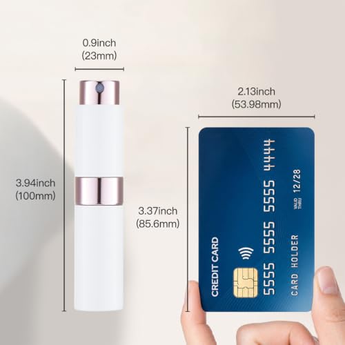 Image of Lisapack 8ML Atomizer Perfume Spray Bottle for Travel, Empty Refillable Cologne Dispenser, Portable Sprayer for Men and Women (White)