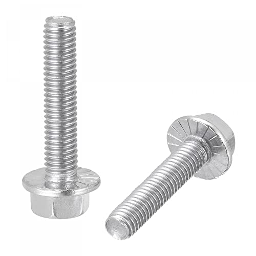 Image of uxcell M5x25mm Hex Serrated Flange Bolts Screws Metric Thread 304 Stainless Steel 25pcs