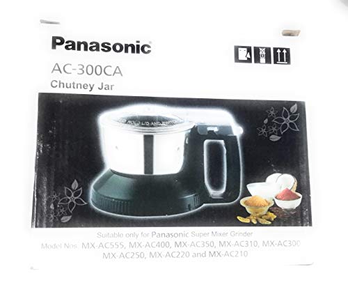 Panasonic AC-300CA 400 ML Chutney Jar Steel With Safety Lock (White) (Suitable For MX Series Models AC560, AC555, AC460, AC400, AC360, AC350, AC310, AC300, AC250, AC220, AC210)