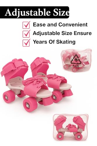 Toy Imagine Adjustable Inline Roller Skates for Kids Girls Age 4–12 | Beginner-Friendly Skating Shoes with Front Brake & Polyurethane Wheels | Skates for Boys & Girls 4+ Years (Pink, Size 5–12 UK) - Image 3 thumbnail