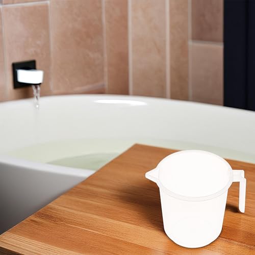 Image of Kuber Industries Pack of 12 Plastic Mug for Bathroom | Bath Mug for Bathing | Water Mug for Bathroom | 1100 ML | Transparent