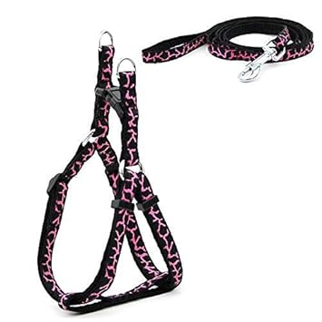 KUTKUT Adjustable Without Choker & Pull | Dog Harness Basic Step |Small Puppy Dog Harness (Black & Pink, Size S- Adjustable Chest 31-46cm)