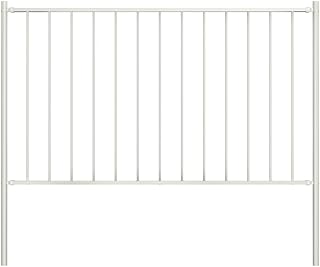 Powder-Coated Steel Fence Panel with Posts 5.9 ft x 3.3 ft White, Durable Garden Partition, Weather Resistant, Corrosion Resistant, Includes Mounting Materials for Easy