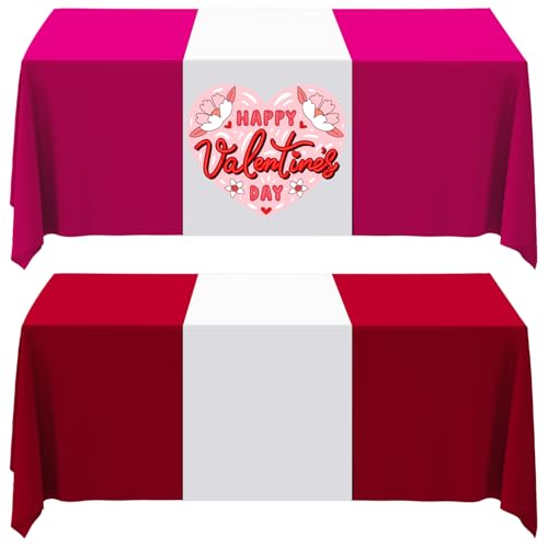 2 Pcs White Table Runner, Polyester Sublimation Heat Transfer Blanks Table Runners for Outdoor Birthday Wedding Party Banquet Restaurant Vendor Booth Supplies