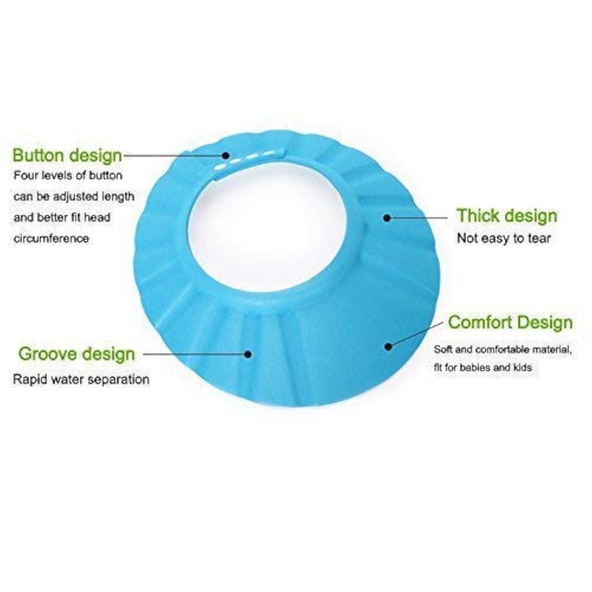 Adjustable Baby Shower Cap, Multicolour Eye & Ear Protection