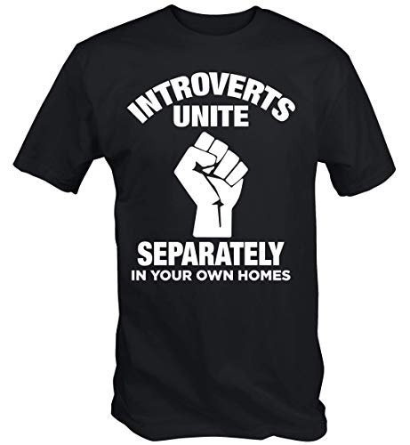6TN Homme Les introvertis drôles s'unissent dans Vos Propres Maisons t-Shirt (S, Noir) Cover