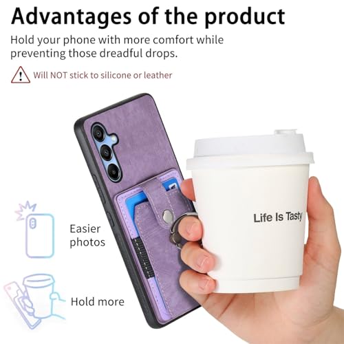 Funda Samsung Galaxy A16 antigolpes con tarjetero morada 7